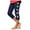 Navy-15, variant on Ugoldhm Little Girls Athletic Capri Leggings Baseball Print Stretch Running Workout Summer Kids Yoga Pants Size 2-13