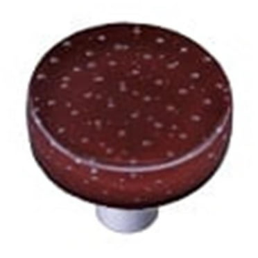 Hot Knobs HK1201-POB Bubbles Deep Red Oval Glass Cabinet Pull - Black Post