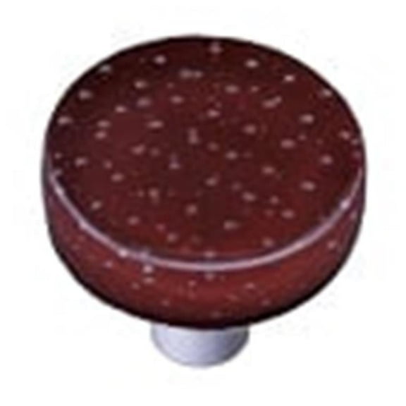 Hot Knobs HK1201-POB Bubbles Deep Red Oval Glass Cabinet Pull - Black Post