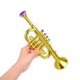 thumbnail image 4 of HEANUJJ Dress Trumpet Toy Golden Plastic Musical Instrument 1Pack, 4 of 8