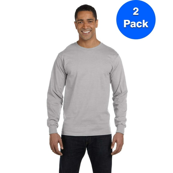 Mens 5.2 oz. ComfortSoft Cotton Long-Sleeve T-Shirt 5286 (2 PACK)