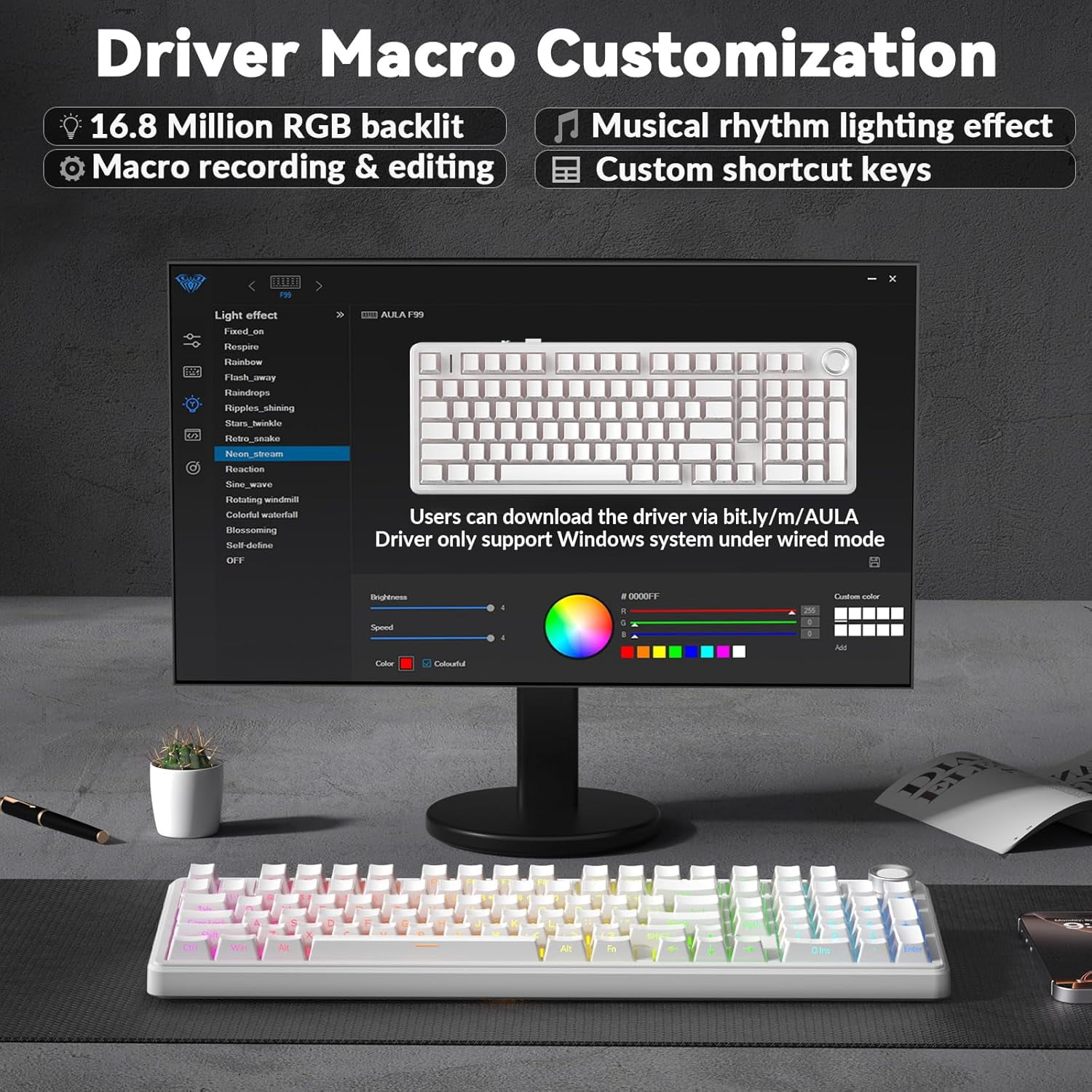 Restored AULA F99 Pro Wireless Mechanical Keyboard-Silent Version,BT5.0/2.4GHz/USB-C Hot Swappable Custom Keyboard,Gasket Structure,Pre-lubed Linear Switches RGB Backlit Computer Gaming Keyboards (Refurbished)