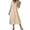 Beige, variant on Tunic Dress For Women A-Line Dress Zipper V-Neck Solid Color Casual 3/4 Sleeve Fall Dress With Pocket