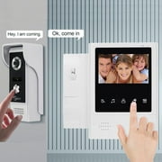 4.3 Inch Doorbell Video Camera Wired Touch Monitor Intercom Waterproof IR Night 700TVL Vision For Home Surveillance 4 Wire Connected