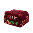 thumbnail image 3 of NC Plush Fleece Blanket For Bed,Lightweight Soft Burgundy Green Peacock Blanket,Queen 75"x91", 3 of 6