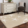 thumbnail image 4 of Sea Stars Washable Area Rugs 4'x6', Summer Beach Sea Stars Linen Texture Low Pile Throw Living Room Rug Non-Slip Sturdy Edge Binding Carpet for Indoor Entryway Bedside Kitchen, 4 of 9