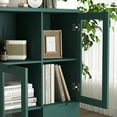 thumbnail image 3 of Wood Display Cabinet, Free Standing Storage Cabinet with Glass Doors, Accent Cabinet with Adjustable Shelves, Buffet Cabinetfor Living Room, Kitchen, Dining Room, Hallway, Green, 3 of 9