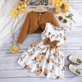 thumbnail image 2 of mgoYE Toddler Girl Clothes 2T 2PCS Little Toddler Girls Dress with Cardigan Floral Dresses Ruffle Shrug Sweaters Spring Full Clothes for 2-8T(Orange,3-4 Years), 2 of 9