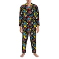 thumbnail image 3 of Naloa Monster Car Men’s Pajamas Set - Long Sleeve Button Down Sleep Shirt and Pajama Bottoms Sleepwear Set-XX-Large, 3 of 7