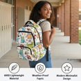 thumbnail image 4 of FUIALDOLG Multiple Compartments School Bag for Travel Sports, 600D Polyester Soft Book Bag, Cartoon Dinosaur Camping Pattern, 4 of 9
