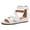 White Pu, variant on Pennysue Women's Silver Glitter Open Toe Shoes Ankle Strap Low Wedge Sandals 7M