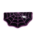 thumbnail image 2 of Linnome Halloween Web Floor Mat, Dirt Absorbent Crystal Velvet Bathroom Rug, Non-Slip Indoor Entrance Decoration Door Mat for Home Kitchen Bedroom-Purple and Orange Spooky Spiderweb Decor, 2 of 6