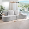 thumbnail image 6 of Patbrela 98" Modern Art Sofa Oversized Curved Couch, 38 Inch Extra Deep Seating Upholstered Sofa for Living Room, Office & Apartment, Linen Upholstery, No Assembly, Light Gray, 6 of 9