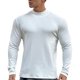 thumbnail image 2 of Blusa y camisa de cuello alto de manga larga para hombre, color liso, cálida y ajustada, cuello semialto, manga larga, base deportiva y fitness, top de poliéster para hombre., 2 of 5