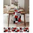 thumbnail image 6 of Red Grey Black Geometric Table Runner Middle Century Modern Art Abstract Tablerunners 13 x 72 Inch, Table Decorations Tabletop Scarf for Summer Gathering Holiday Farmhouse Kitchen Dining Decor, 6 of 6