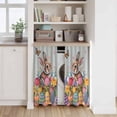thumbnail image 6 of Easter Bunny Tier Curtains 54 Inch Length, Colorful Eggs Spring Tulips Flower Blue Stripes Cafe Short Curtains for Bathroom Sink, Small Kitchen Curtain Light Filtering Drapes 2 Panels 27.5"Wx54"L, 6 of 8