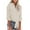 Khaki, variant on Mchoice Cotton annd Linen Long Sleeve Shirts for Women Striped Printed Single Breasted Turndown Collar Tops with Pockets