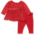thumbnail image 1 of Ensemble Robe Pull Tricotée Pailletée et Legging pour Bébé Filles, Rouge, 12M, 1 of 2