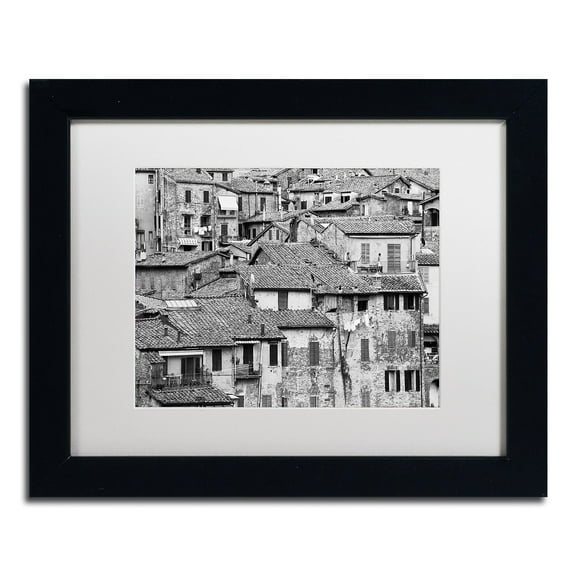 Trademark Fine Art "San Gimignano Texture" Canvas Art by Moises Levy White Matte, Black Frame