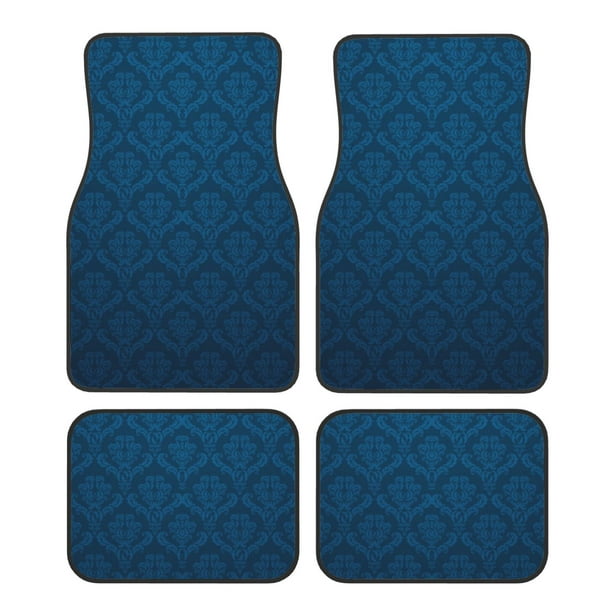 Fotbe Dark Blue Juego de 4 Tapetes para Auto con Estampado – Alfombrillas de Goma Reforzada, Diseño Antideslizante, Protección para Todo el Año – Vehículos, Autos, Camionetas y SUVs