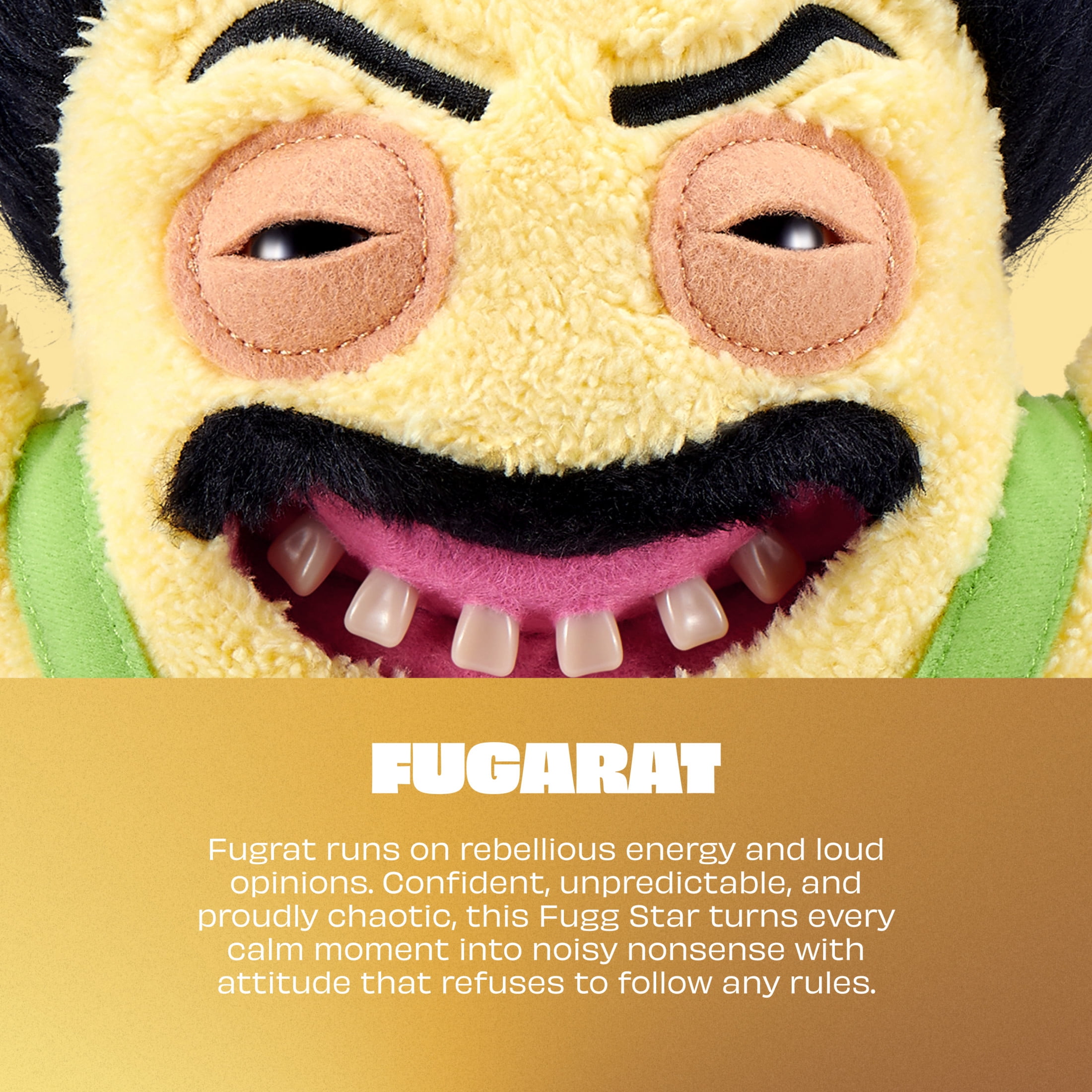 Fuggler Fugg Stars Series 2 9 Inch Plush Collectible Toy (Fugrat) by ZURU Featuring Funny Ugly Monster Design with Wild Expressions, Unique Personalities, and Chaotic Style for Fans and Collectors