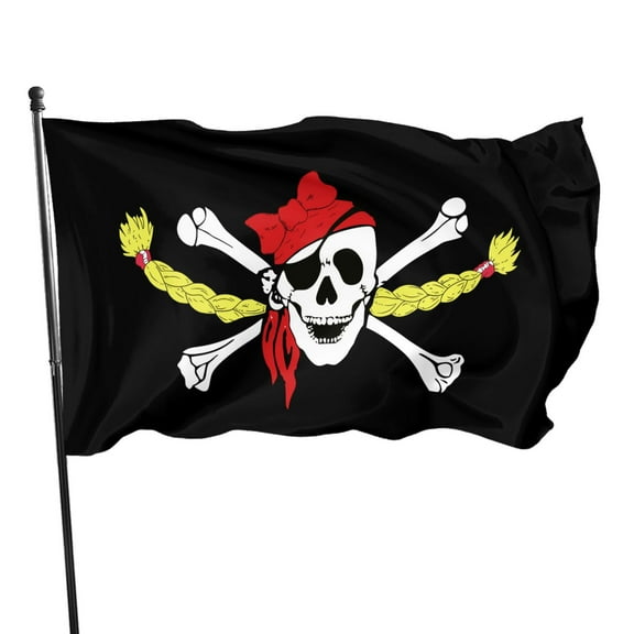 Girl Pirate Flag 3x5 Ft Outdoor Indoor With Grommet Garden Yard Banner Decorative Sign