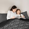 thumbnail image 5 of Feelyou Damask Flower Teen Full Size Comforter Sets, Grey Butterfly Bedding Sets, 3pcs, 5 of 8