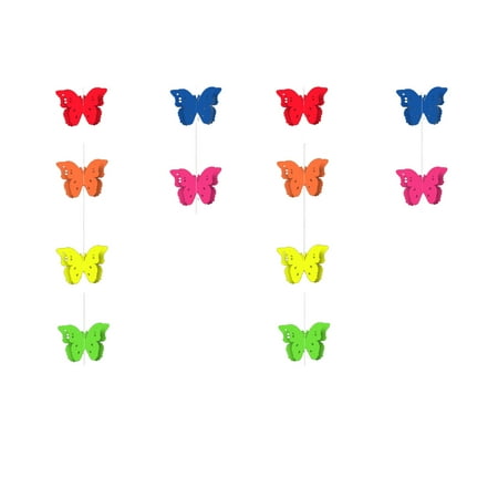 

WOXINDA Fluorescent Paper String Party Birthday Party Fluorescent Paper Pull Flower Disc FiveStar Note Pendant Pull Flag