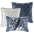 thumbnail image 3 of 7-Piece Luxury Comforter Set in Damask Indigo, Queen, 3 of 7