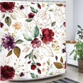 thumbnail image 4 of JOOCAR Vintage Burgundy Rose Floral Shower Curtain Polyester with Hooks Waterproof Washable 72x72 inch, 4 of 5
