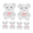 thumbnail image 5 of PAMINGONO Miniature Flocked Bears White 6Pcs Miniature Bears Toy, 5 of 7