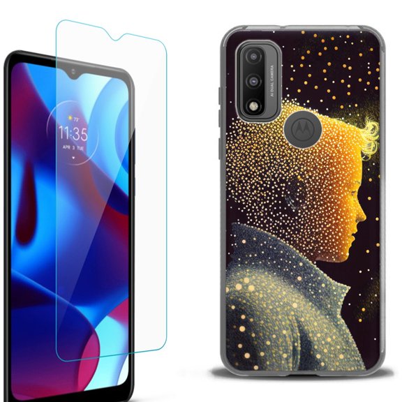 Slim-Fit Fashion Phone Case for Motorola Moto G Pure, with Tempered Glass Screen Protector, by OneToughShield ® - Little Prince