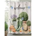 thumbnail image 2 of Farmhouse Shower Curtain, Gardening Potted Plant Kettle Boots Bathroom Decor Curtains Set with Hooks, Green Waterproof Fabric Home Accessories， 72 X 84 Inch Extra Long, 2 of 6