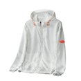 thumbnail image 2 of Puntoco Men's UPF 50+ Sun Protection Hoodie Jacket Zip Up Lightweight Long Sleeve UV Fishing Shirts Quick Dry Zip Pockets Coats for Men White XL(XL), 2 of 8