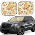 thumbnail image 2 of Bingfone Groovy Floral Windshield Sun Shade 2-Piece Foldable Car Front Window Sunshade For Most Sedans Suv Truck - Auto Sun Blocker Visor Protector Blocks Max Uv Rays - Medium, 2 of 7