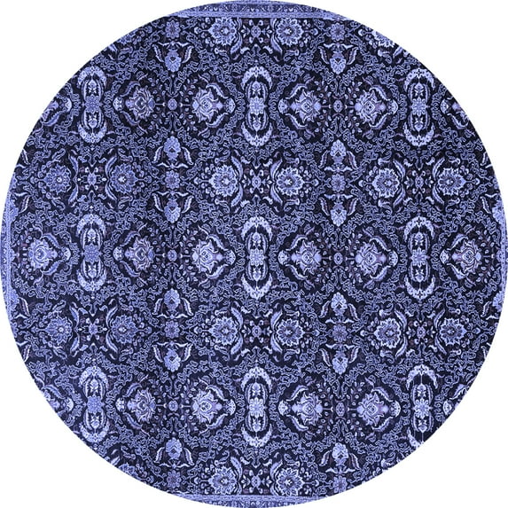 Ahgly Company Indoor Round Persian Blue Traditional Area Rugs, 4' Round