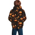thumbnail image 3 of Bingfone Halloween With Pumpkins Pattern Youth Classic Hoodies Soft Hooded Pullover Sweatshirts for Girls and Boys, 3 of 6