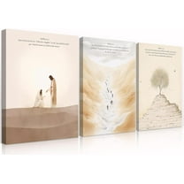 Hieng Christian Canvas Wall Art: Boho Jesus Bible Verses Wall Decor for Living Room, Bedroom（Only canvas）