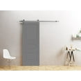thumbnail image 5 of Modern Barn Door 28" x 80" inches / Mela 7001 Painted Grey / 6.6FT Silver Rail Track Heavy Hardware Set / Solid Panel Interior Doors, 5 of 6