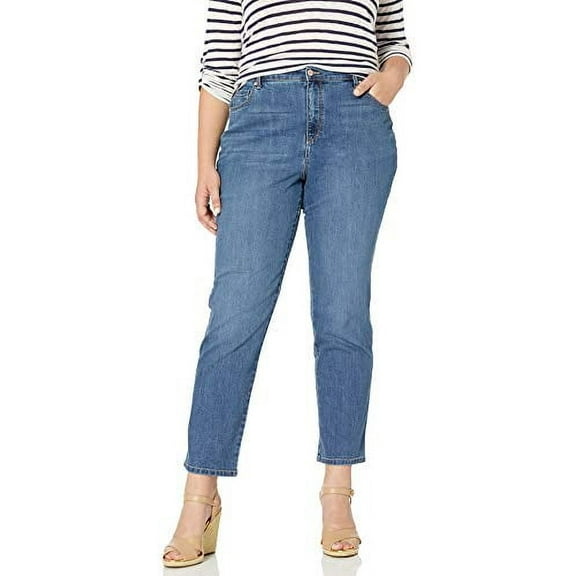 Gloria Vanderbilt Women's Plus Size Amanda Classic High Rise Tapered Jean, Hartford - Whiskers, 18W
