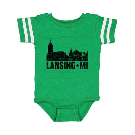 

Inktastic Lansing Skyline Grunge Gift Baby Boy or Baby Girl Bodysuit