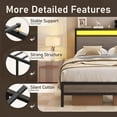 thumbnail image 6 of Bolvdo Twin Bed Frame with Headboard & Footboard, LED Light & Charging Station, Under-Bed Storage, Noise-Free, No Box Spring Needed, Easy Assembly, Rustic Gray, 6 of 8
