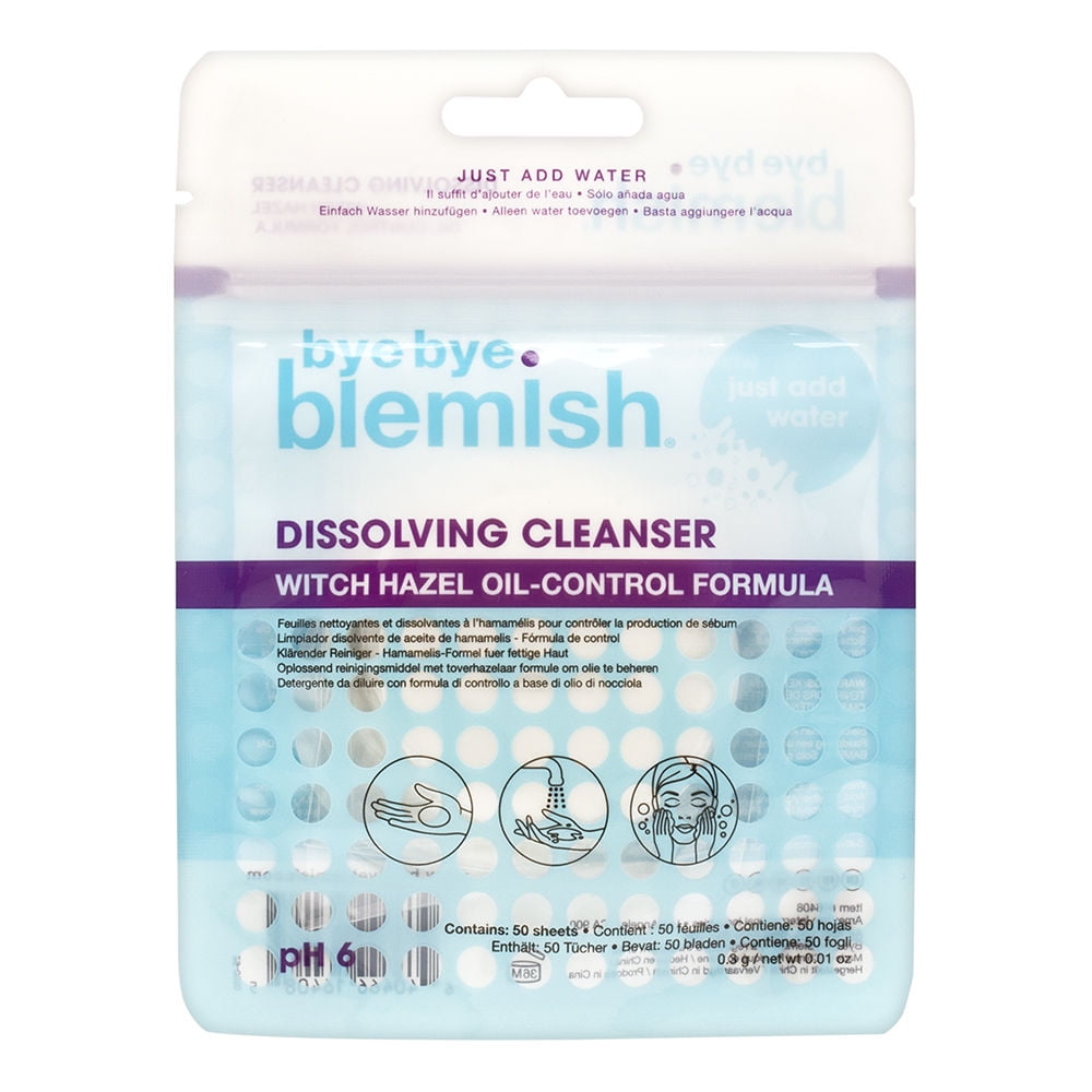 Bye Bye Blemish Dissolving Cleanser Witch Hazel Oil-Control Formula 50 Sheets