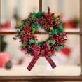 thumbnail image 5 of EWASWON 16 Inch Red Bow Christmas Wreath - Artificial Plastic Front Door Hanging Decor for Indoor Holiday Festive Ambiance, 5 of 6