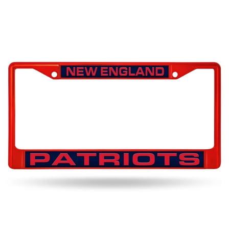 New England NFL Patriots Red Painted Metal Laser Cut License Plate Frame