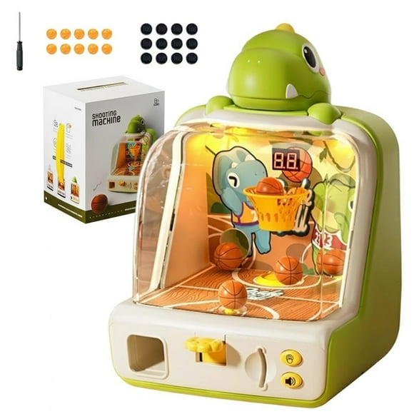 Dinosaur Themed Tabletop Basketball Game with Scoring Display Indoor for All Ages Tabletop Toy Entertainment
