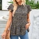 thumbnail image 5 of Blusa de gasa de manga corta con volantes y estampado floral para mujer, blusa corta con volantes y estampado floral para mujer, blusa con estampado floral para mujer, diseño de vanguardia, 5 of 9