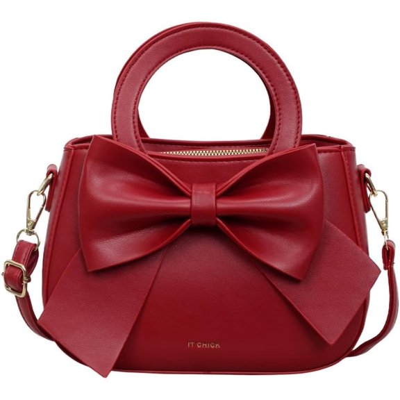 Small Purses with Bow Knot, Vegan Leather Crossbody Purses and Handbags