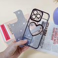 thumbnail image 4 of Compatible with iPhone 14 Pro Max Case Luxury Shiny Plating Cute 3D Love Heart Pattern Glitter Cover Shockproof Camera Protection Bling Case for iPhone 14 Pro Max Women Girls-Purple, 4 of 13