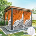 thumbnail image 6 of Orange Grey Ombre Outdoor Curtains for Patio Waterproof,Windproof Privacy Curtains with Weighted Bottom,Modern Geometric Abstract Aesthetics Cream Outside Drapes for Picnic Garage 54"x108" 2 Panel, 6 of 8
